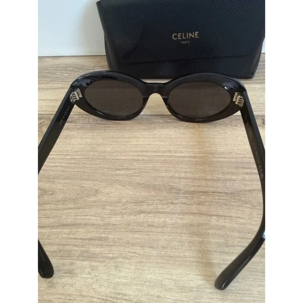 Celine Black Oval Cat-Eye Women's Sunglasses